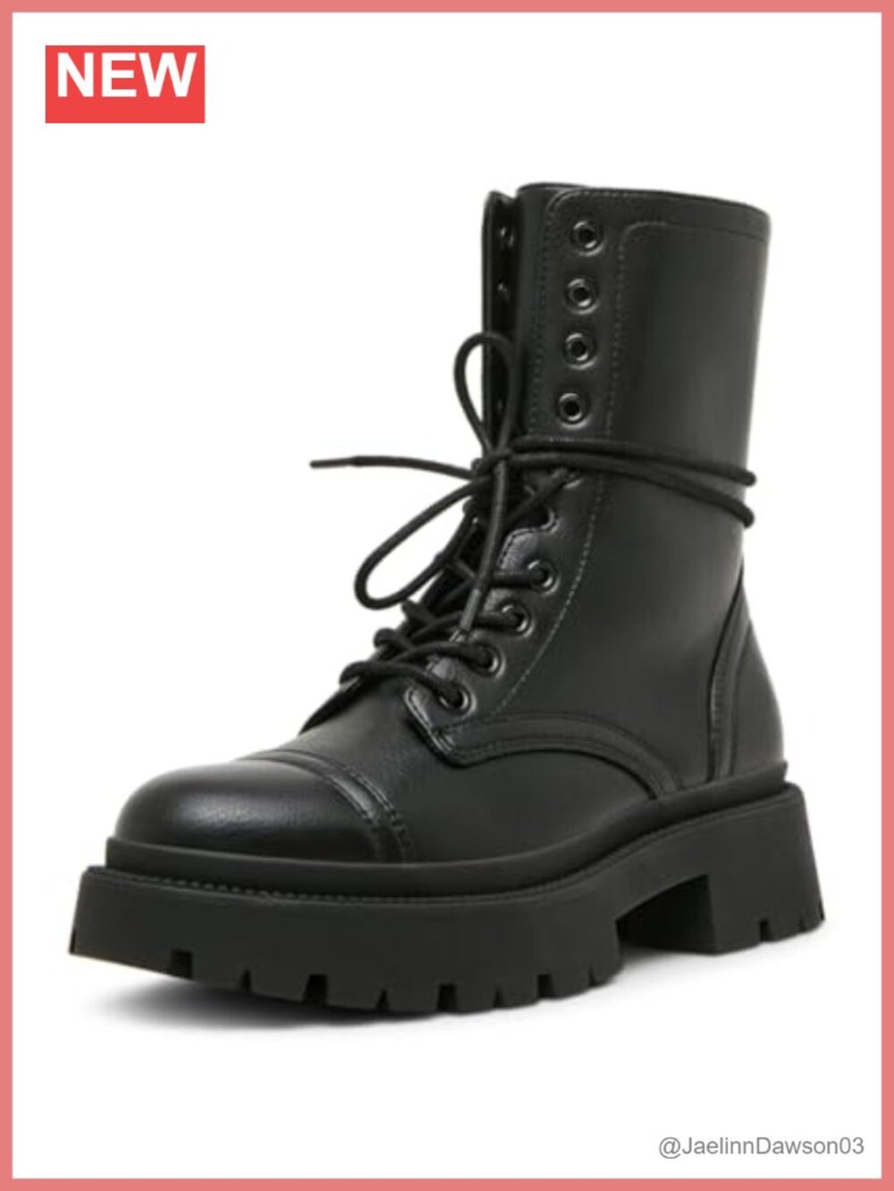 Madden Girl Ariella Ankle Combat Boot Faux Leather Pull-On Block Heel